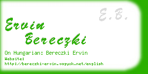 ervin bereczki business card